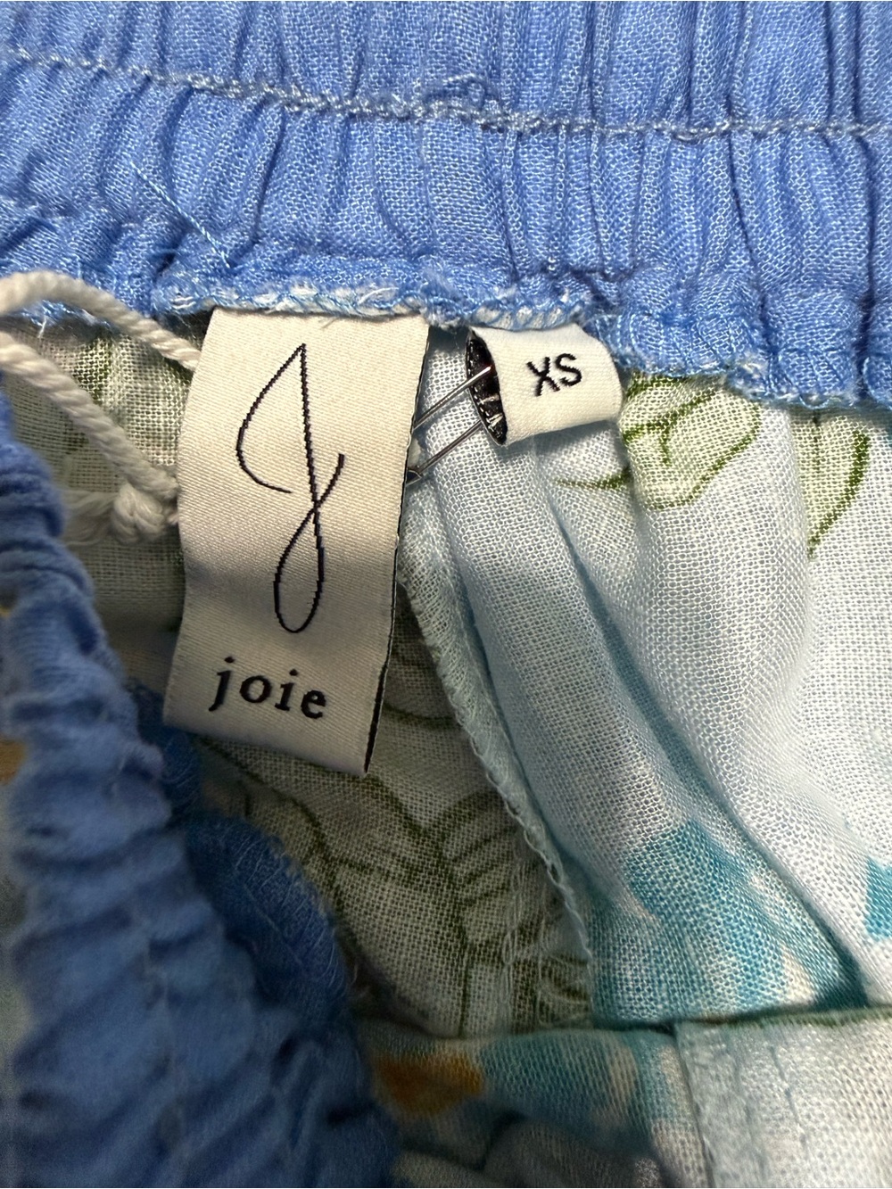 Joie Light Blue Floral Wide-Leg Linen-Blend Pants - Picture 8 of 12
